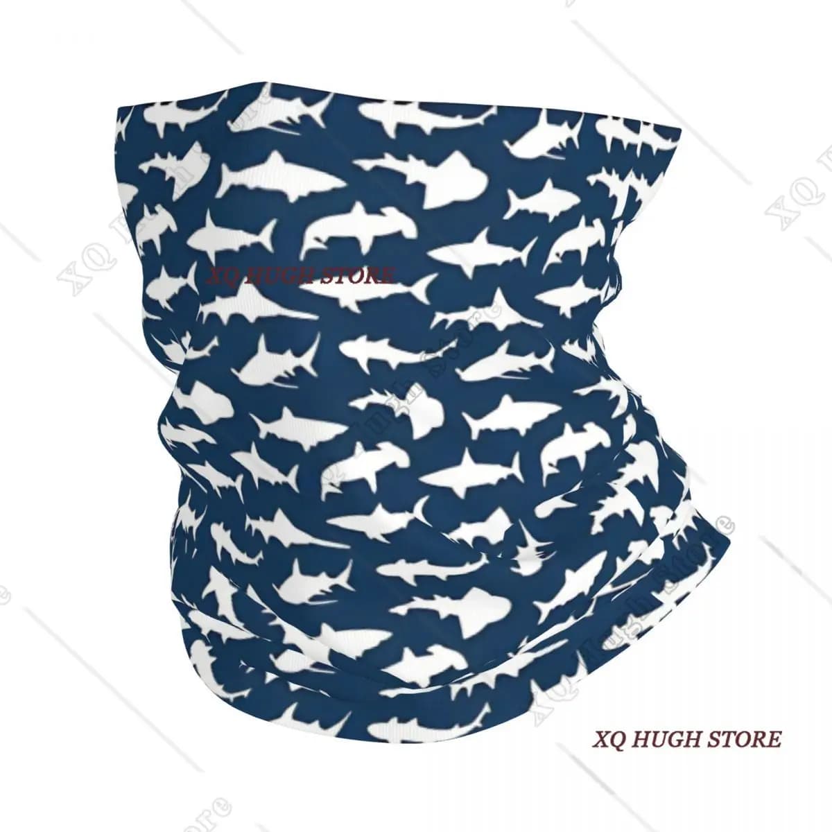 Squali su Bandana blu Copricollo Stampa Simpatico cartoon Passamontagna Sciarpa wraparound Multifunctional Copricapo Fishing Man Woman Adult