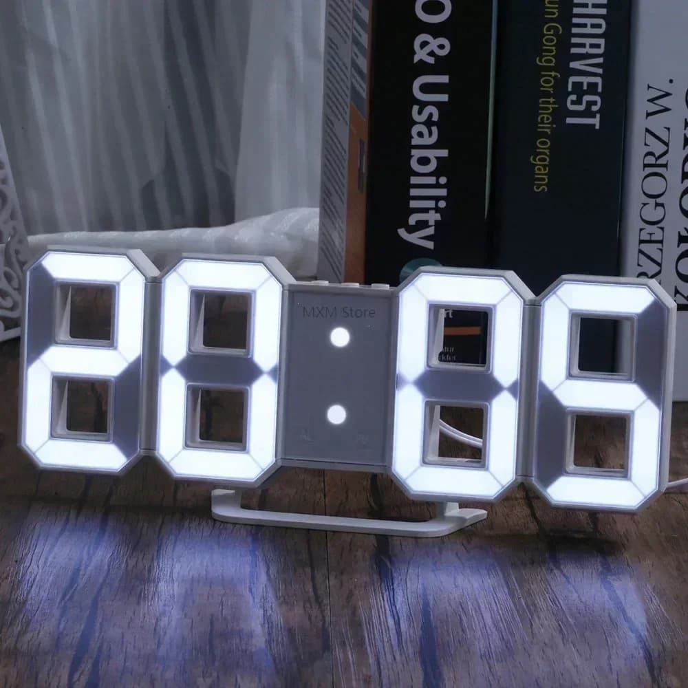 Digital 3D LED Watch Wall Decoration Glow Night Mode Bedroom Decoration Electronic Watch Adjustable Room Decoration Aesthetic