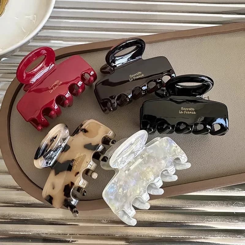 Granchi per capelli lunghi in acetato da 5,5 cm Fermagli per capelli rossi per ragazze e donne Accessori per capelli allacciati Nuova moda coreana