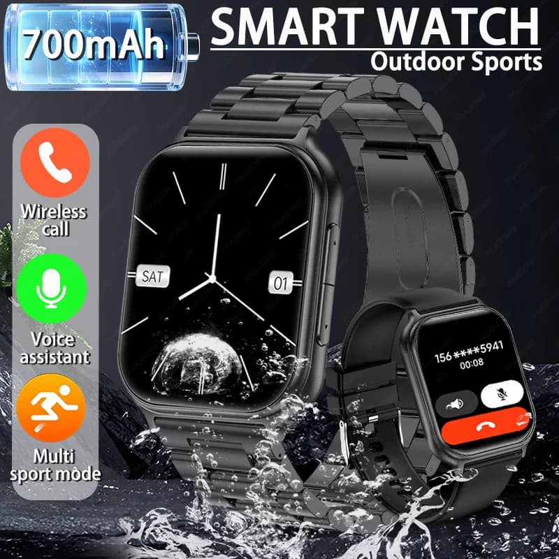 Nuovo smartwatch sportivo da uomo e da donna con batteria grande da 700 mAh, fitness tracker per il monitoraggio della frequenza cardiaca e dell'ossigeno nel sangue, chiamata Bluetooth