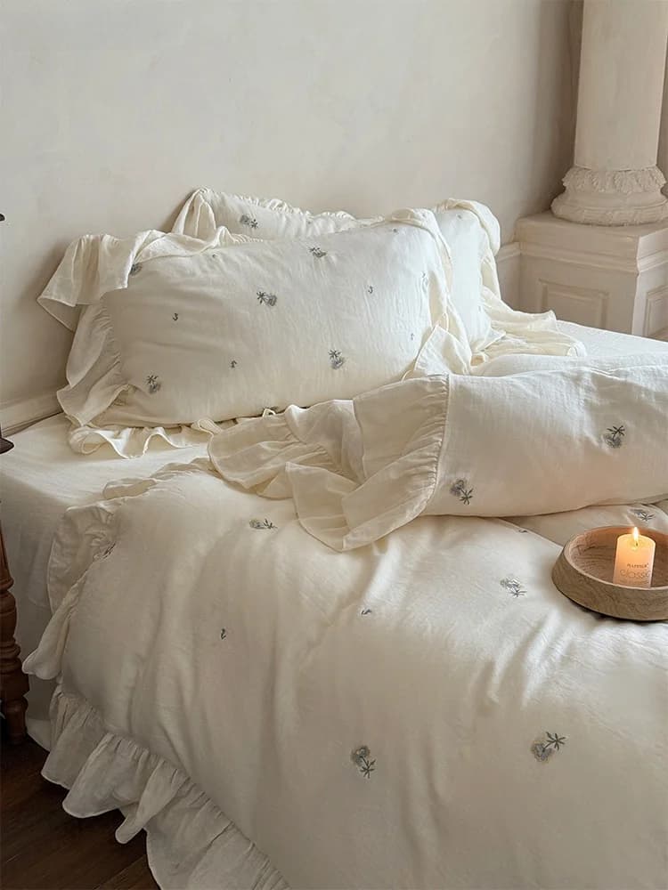 Double-layer Cotton Bed Linen Set, Embroidered, Pure Soft Cotton and Delicate on Leather, Bed linen, Cover, Federa, Cover