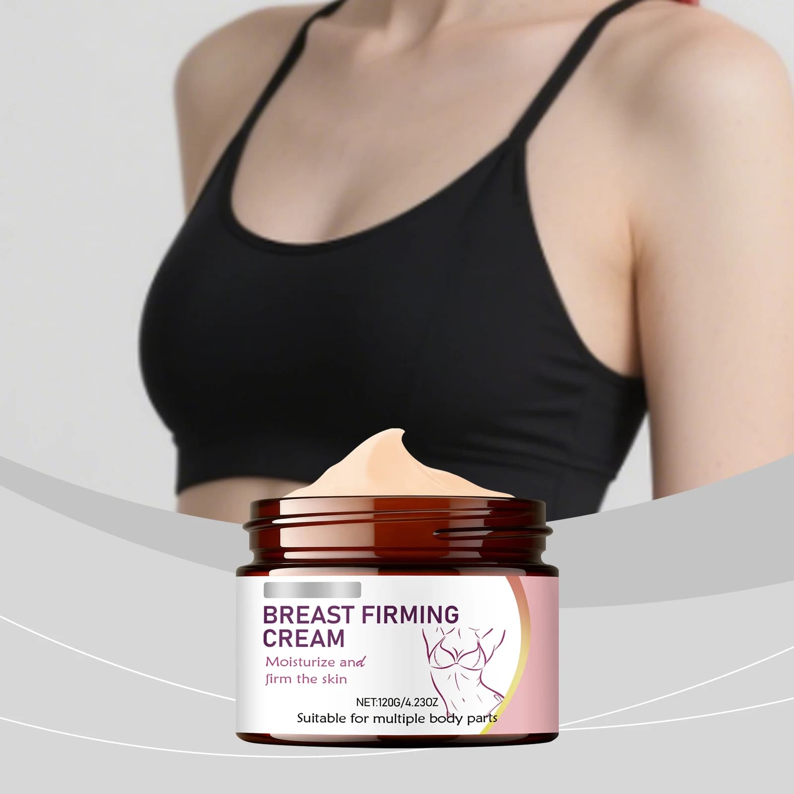 Breast Care Cream, Moisturizing & Softening for Women's Chest Skin, Daily Gentle Hydrating & Massage Care Cream