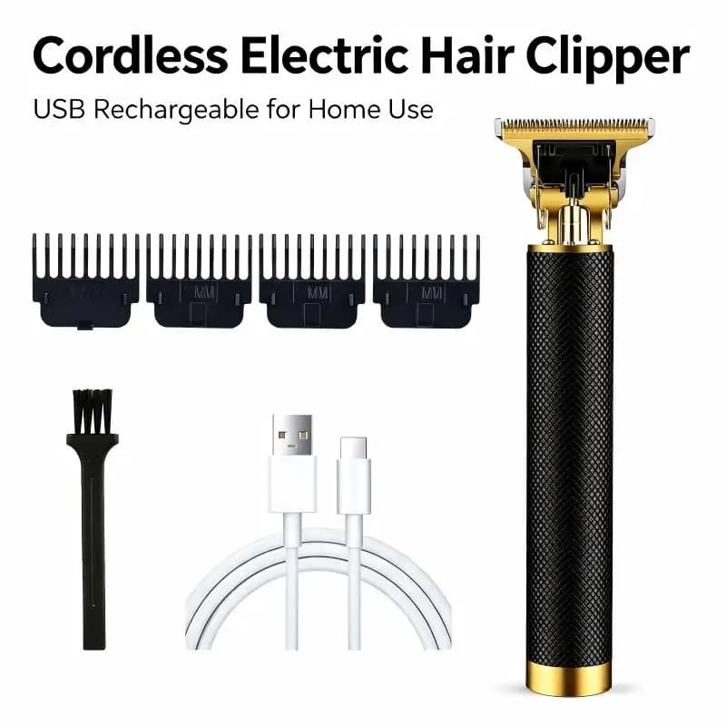 T9 Vintage Electric Hair Trimmer USB Rechargeable Zero Gap Hair Clipper Precision Outline Carving for Men Oil Head Styling