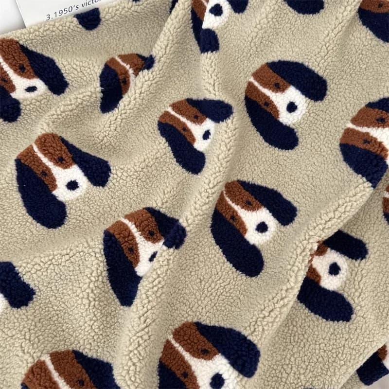 Tessuto di lana di agnello per cuccioli color cammello per coperte da divano da cucito fai da te, coperta per il tempo libero, gilet, giacca, vestiti caldi