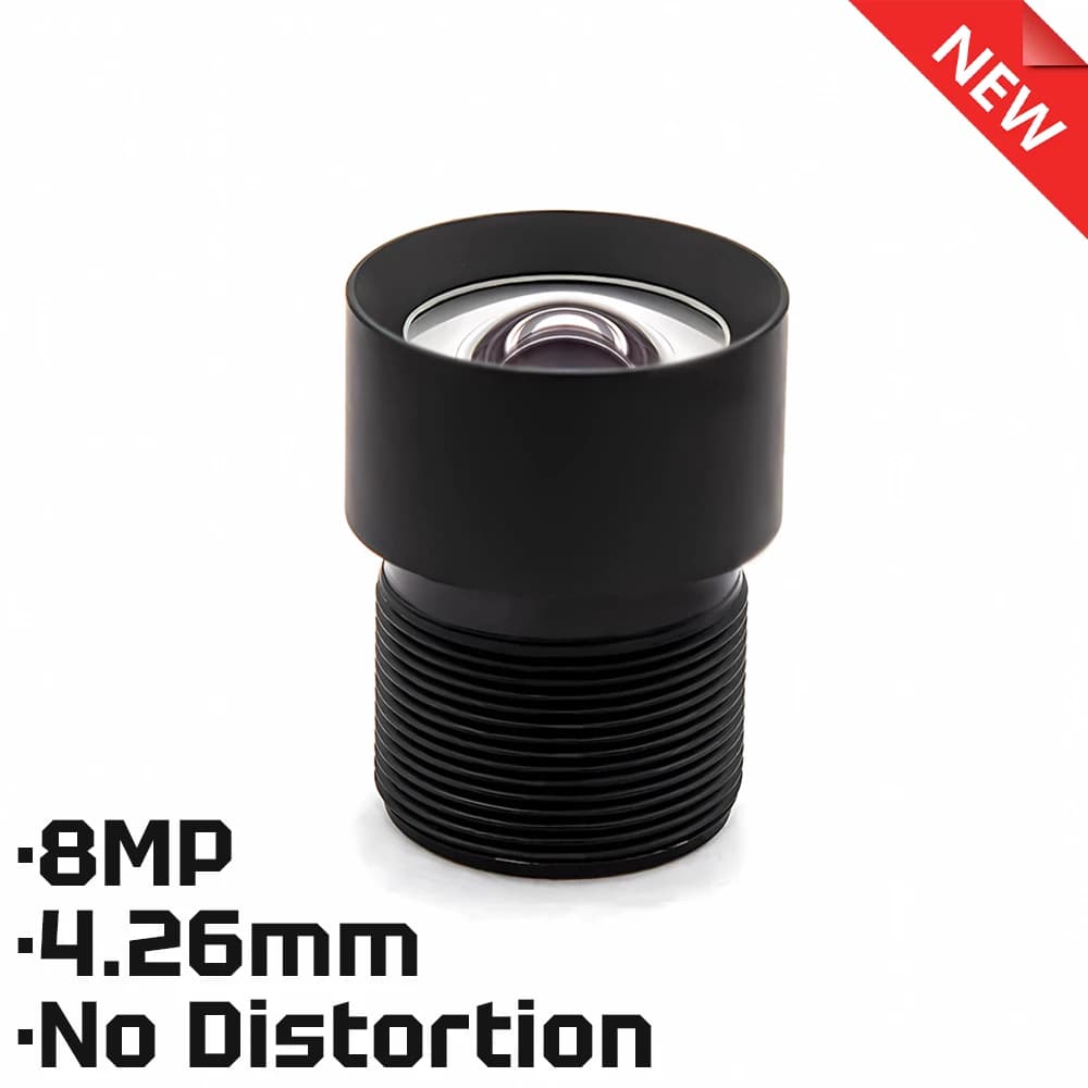 Camera Lens CCTV HD 8MP 4.26mm No Distortion Lens Aperture F2.8 Format 1/1.8" With 650nm Filter For Surveillance Security Camera