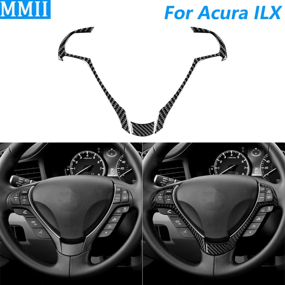 Per Acura ILX 2012-2022, Copertura del Pannello del Pulsante del Volante in Fibra di Carbonio, Accessori Auto, Decorazione Interna, Adesivo