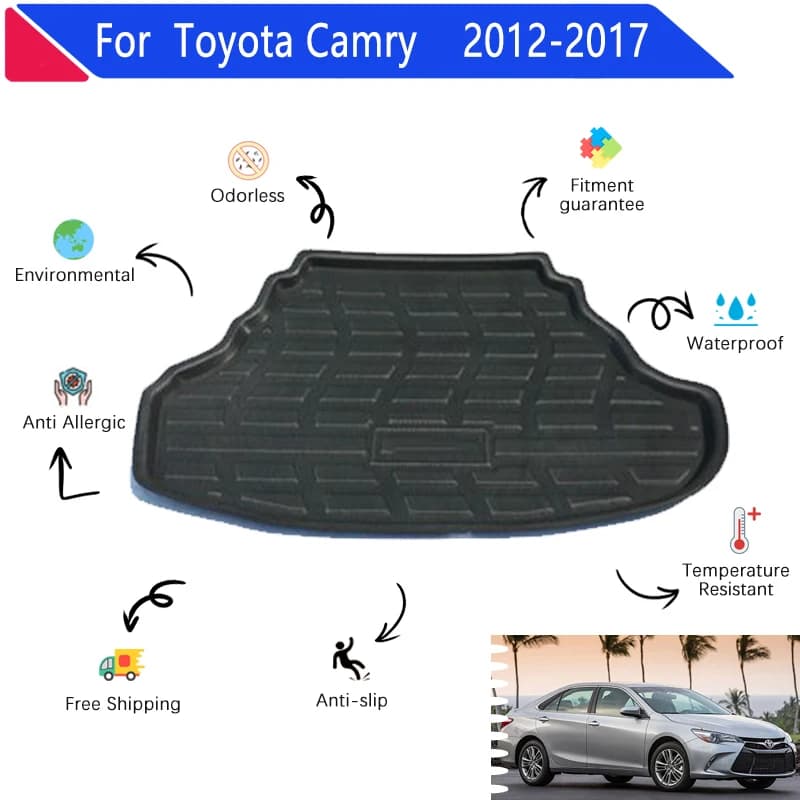 Tappetino portaoggetti per bagagliaio per Toyota Camry 50 Daihatsu Altis 2012 ~ 2017 bagagliaio posteriore per auto rivestimento per bagagliaio tappetino per moquette tappetino in EVA erial