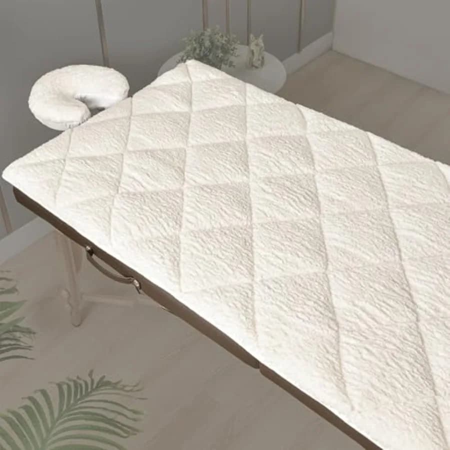 Copertura per Lettino da Massaggio Bifacciale in Pile e Microfibra, Morbido Topper per Lettino da Massaggio e Copertura per Spa, Accessori Ideali per Lettini