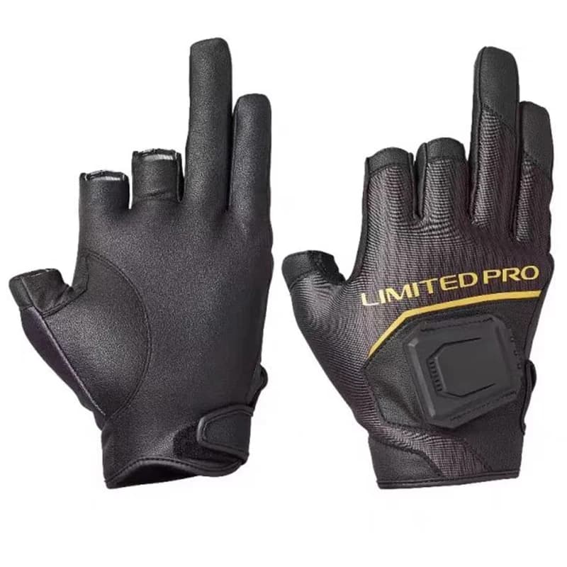 New Men's Anti-slip Leather Fishing Gloves, Mid-Size 3/5, for Open Sports, Camping, Hiking, Cycling, Caregiver