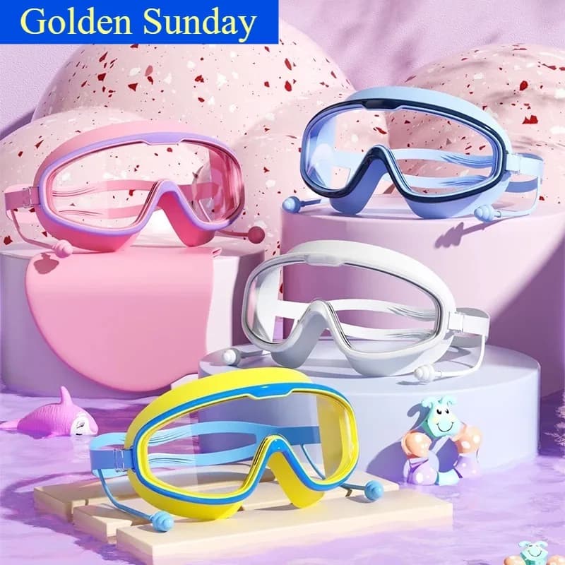 Baby Swimwear with Large Montature, HD Vision, Anti-fog, Waterproof, For Boys and Girls, Available in Various Colors