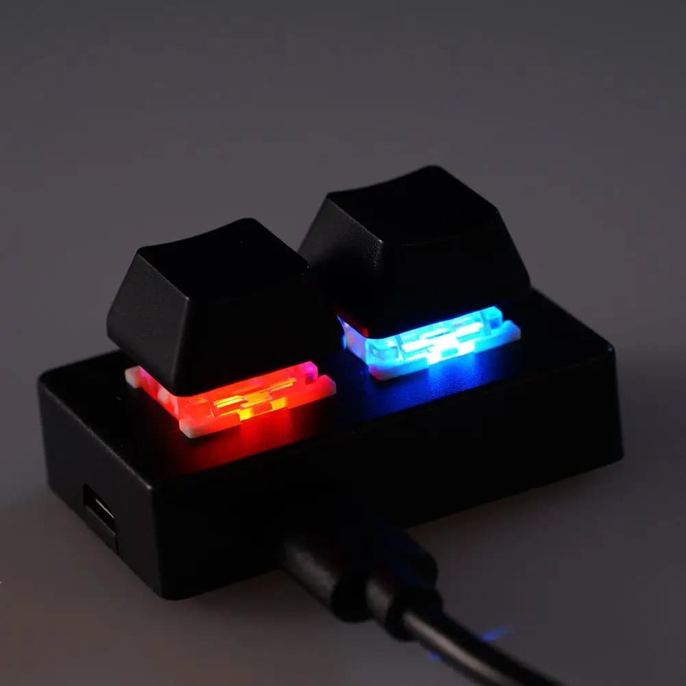 Mini tastiera personalizzata 2 tasti Tastiera da gioco OSU Interruttori rossi Tastiera da gioco meccanica Rgb con una sola mano per PC portatile
