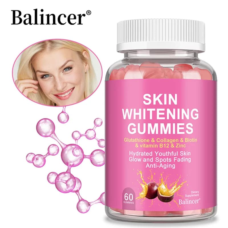 Skin Whitening Gummies - with Collagen, Vitamin C - Hair Health, Anti-Aging Antioxidants Enhance Immunity, Revitalize Healthy Skin
