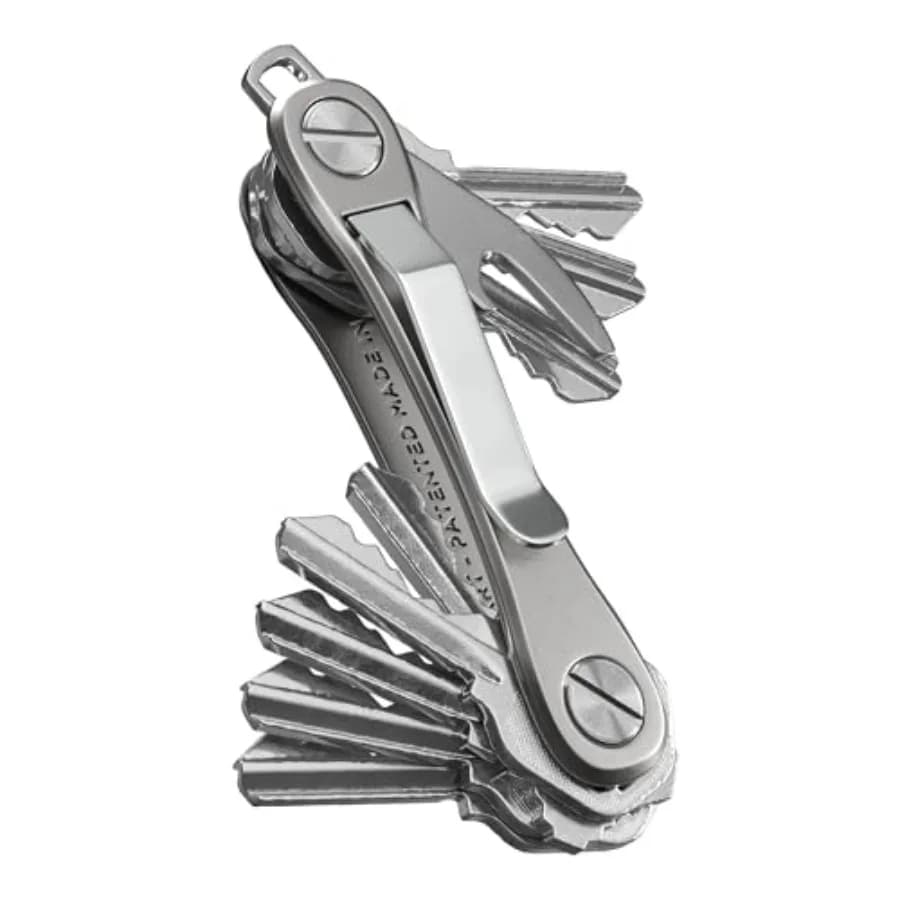 KeySmart Rugged - Portachiavi Multifunzione con Apribottiglie e Clip da Tasca, Organizzatore per Chiavi EDC, Anello Portachiavi