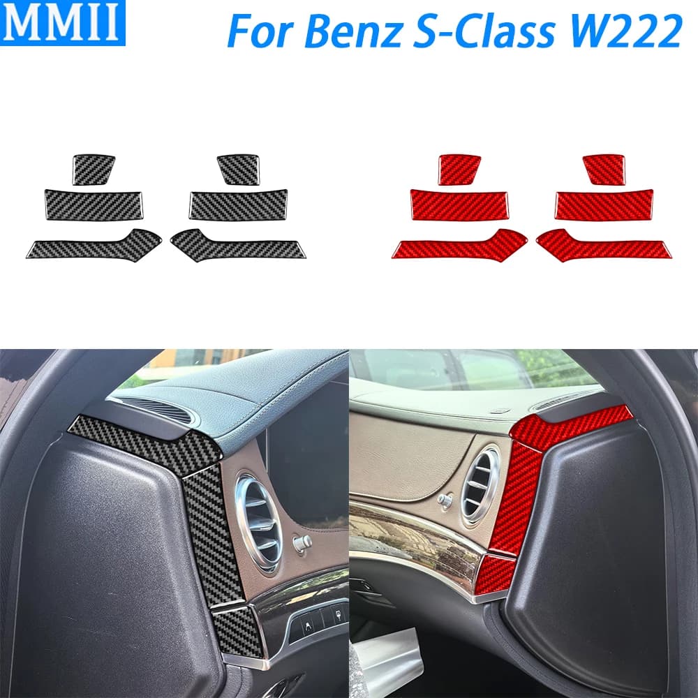 Per Benz Classe S w222 2013-2020 In Fibra di Carbonio Slot Anteriore Cruscotto Pannello Laterale Copertura Decorativa Accessori Per Interni Auto adesivo