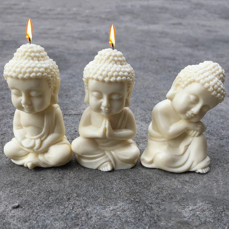 3D Buddha Candela Stampo In Silicone Meditazione FAI DA TE Canto Buddha Statua Gesso Resina Epossidica Strumento di Colata Sapone A Mano Creazione di Ghiaccio