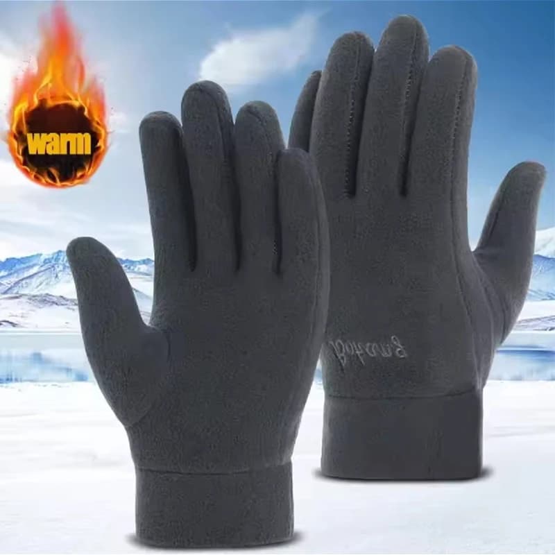 Guanti Invernali Imbottiti Termici in Pile, Guanti a Dita Intere Resistenti al Freddo e al Vento per Sci e Ciclismo all'Aperto