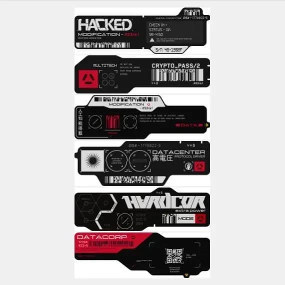 Cyberpunk QR Code Tech Vinyl Sticker Waterproof Decal for Motorcycle Off-Road Car Glass Luggage DIY Personalization