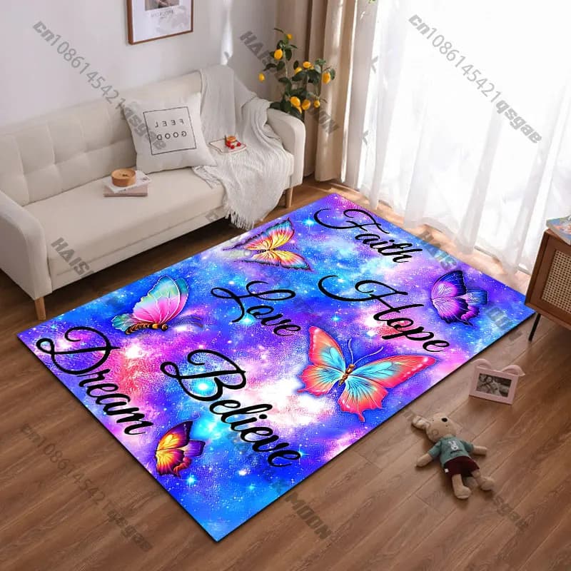 Tappeto Yoga con stampa Fede Speranza Amore Sogno, per soggiorno, decorazione, tappetino per gattonare per bambini, zerbino, tappeto per giochi