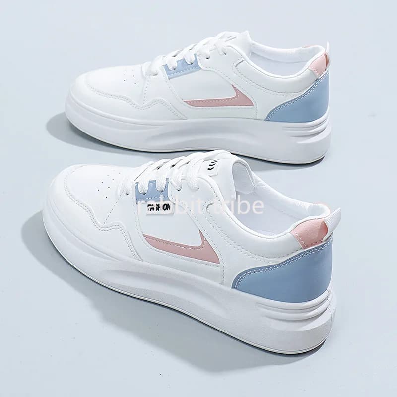 Sneakers Sportive Casual da Donna con Suola Spessa, Traspiranti e Resistenti all'Usura, Scarpe Basse con Lacci, Comode per Tutte le Stagioni