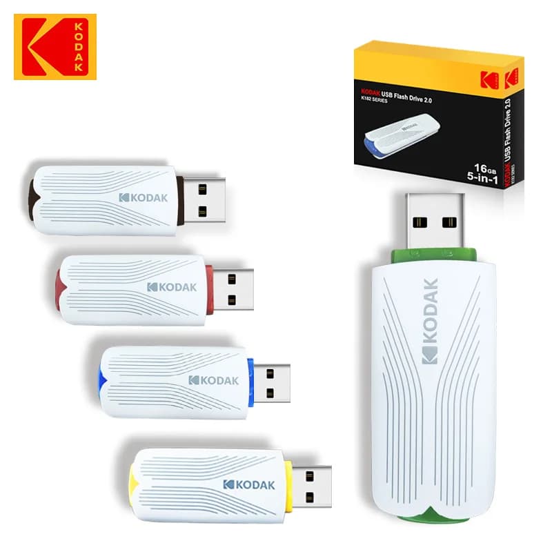 5PCS 16GB KODAK USB 2.0 Flash Drive 16GB Pen Drive Impermeabile Mini Memory Stick Pelle Metallo U Disco