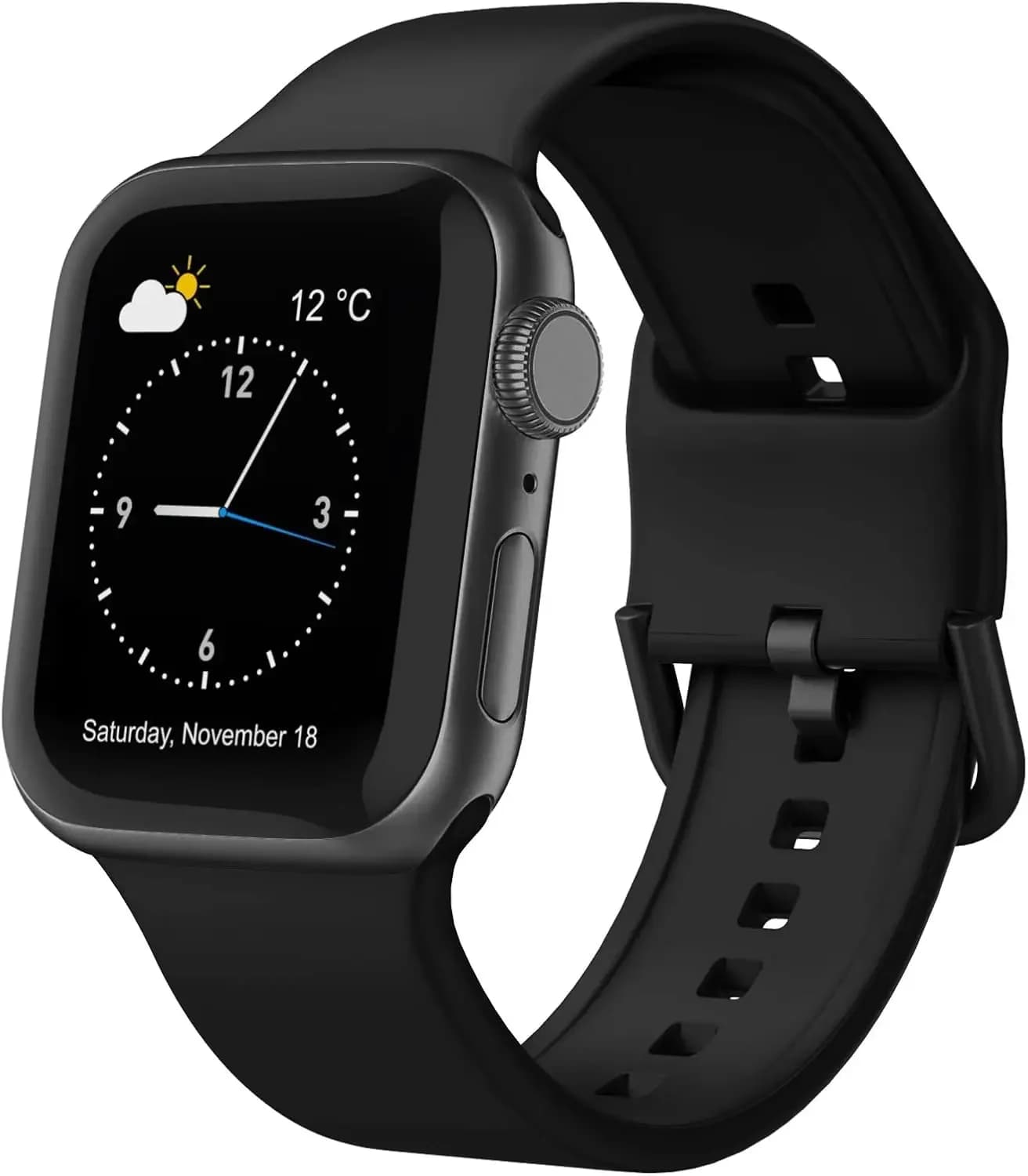 Cinturino in Silicone Morbido per Apple Watch 38mm-49mm, Cinturino Sostitutivo con Chiusura Classica per Tutte le Serie Uomo Donna
