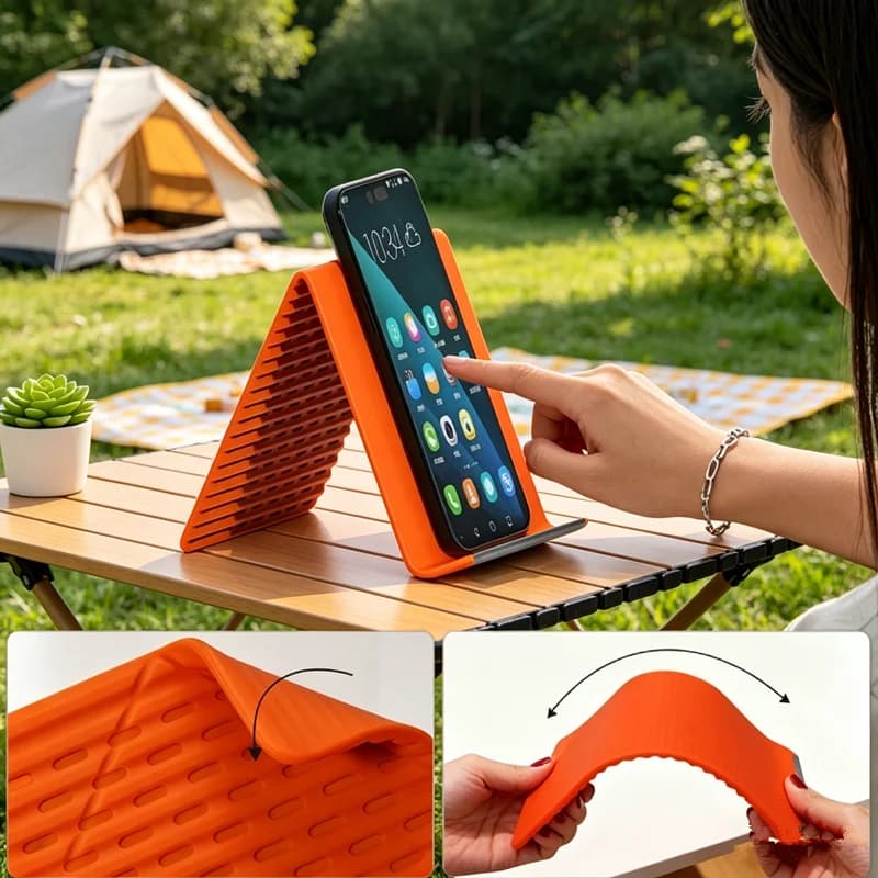Supporto Portatile per Telefono in Silicone, Supporto da Tavolo per Tablet e Laptop, Creativo, Flessibile, Pieghevole, Trasformabile, Accessorio da Viaggio