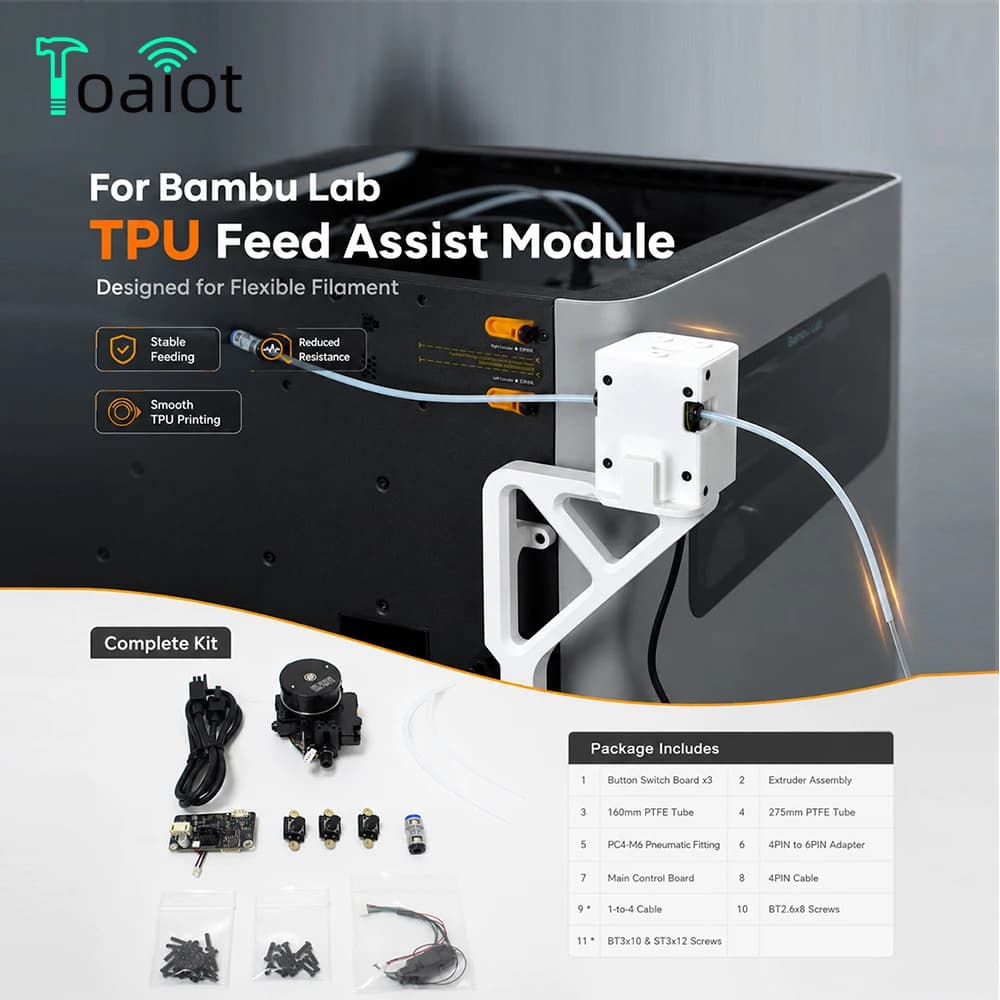 For Bambu Lab TPU Feed Assist Module Designed for Flexible Filament Stable Feeding And Smooth Feeding For Bambu 3D Printer