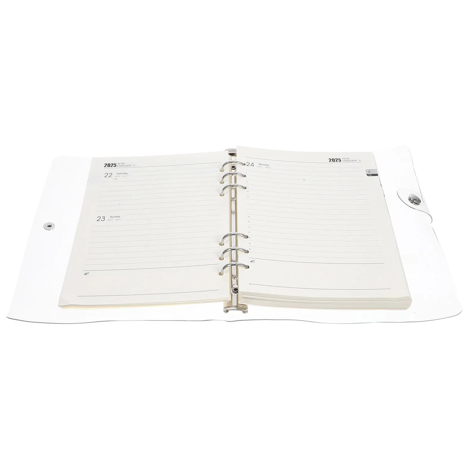 Agenda Settimanale A5 con Copertina in PVC Resistente all'Usura, Rilegatura in Acciaio Inossidabile, Fogli Piani, Agenda Leggera