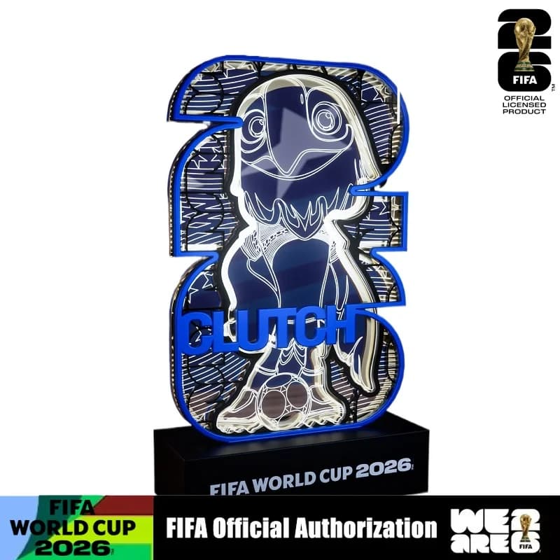 Clutch Mascot Theme FIFA World Cup Light Sign LED Desktop Lamp Bedroom Night Light Soccer Match Souvenir Gift for Football Fans