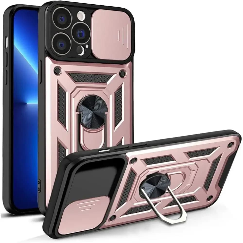 Phone case for iPhone 17 16 15 14 13 12 11pro max plus Case with Slide Camera Cover & Rotated Ring Kickstand Military Grade Shockproof with Magnetic Car Mount Holder Cover