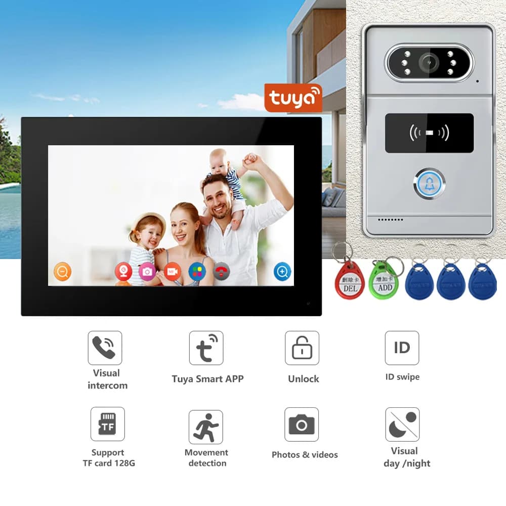 Tuya Smart WiFi Video Doorbell Night Vision Two Way Audio Motion Detection Unlock Access Control