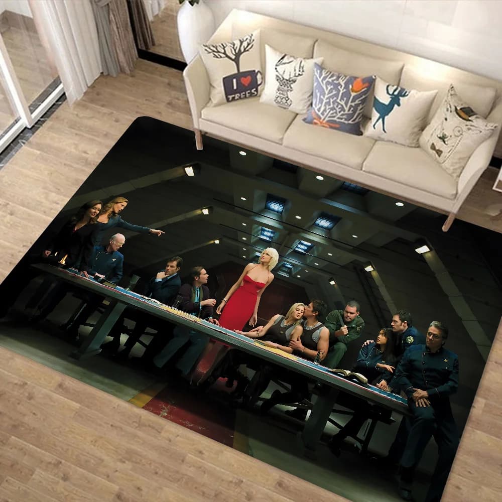 Battlestar Galactica Film classico Tappetino da bagno Zerbino per la casa in stile nordico Tappetini per bagno-WC Zerbino di benvenuto per camera da letto