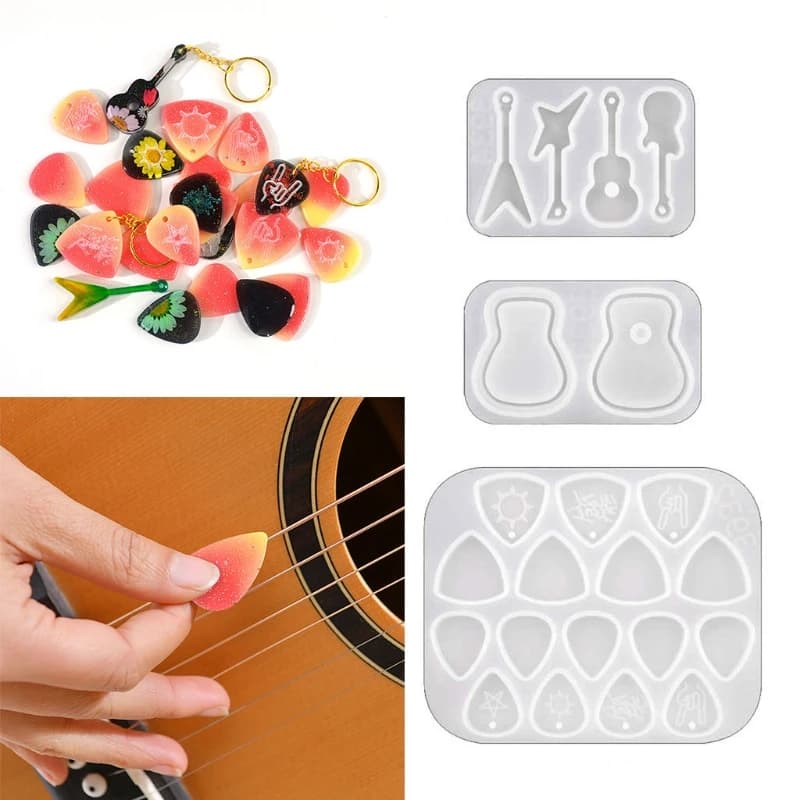 Stampi per colata in resina a forma irregolare Stampo per ciondolo in silicone Mestiere fai-da-te per plettri per chitarra per