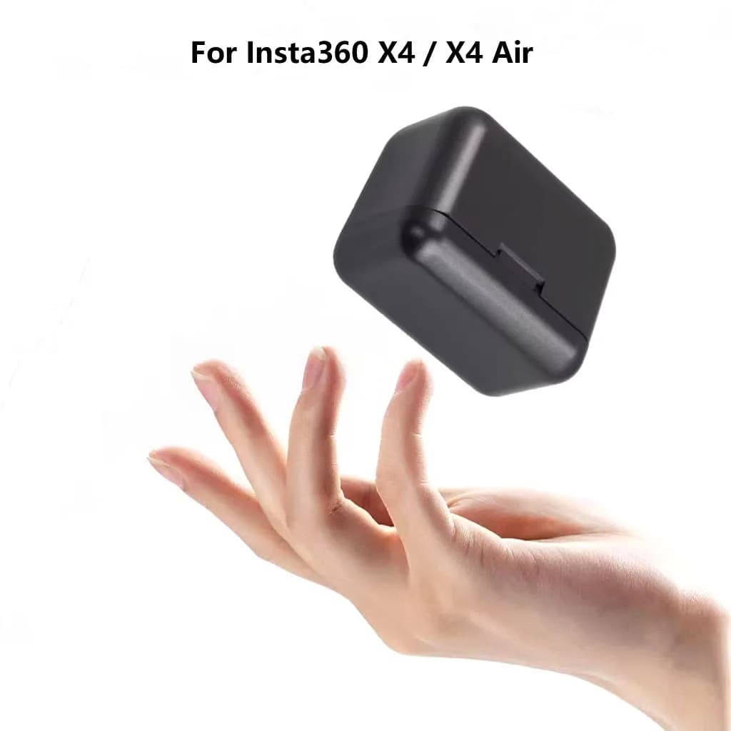 Custodia Caricabatterie a Doppio Slot per Insta360 X4 / X4 Air, Accessori per Action Camera, Scatola Portatile 2-in-1 per Ricarica e Conservazione Batterie