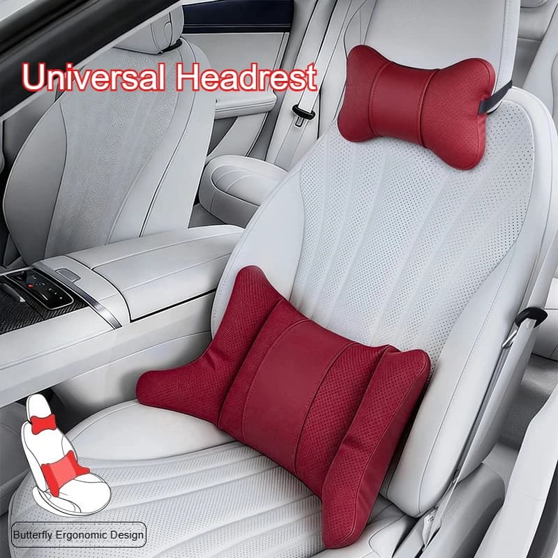 Cuscino Universale Traspirante per Poggiatesta Auto, Supporto Lombare da Viaggio per Mercedes Benz Tesla Audi, Accessori Auto