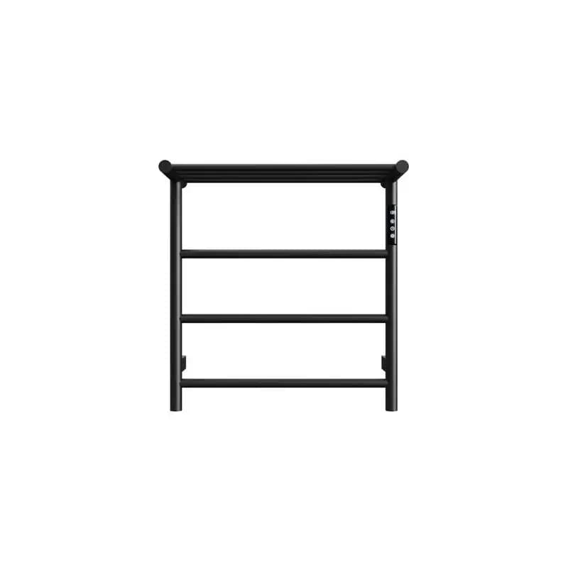 Portasciugamani riscaldato con ripiano, scaldasalviette da parete a 3 barre per bagno, timer touch screen, acciaio inossidabile 304,