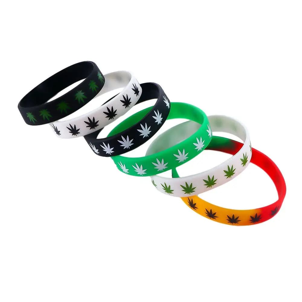 Braccialetto Sportivo Creativo Minimalista Punk con Foglie d'Acero, Bracciale Impermeabile in Silicone con Foglia d'Acero