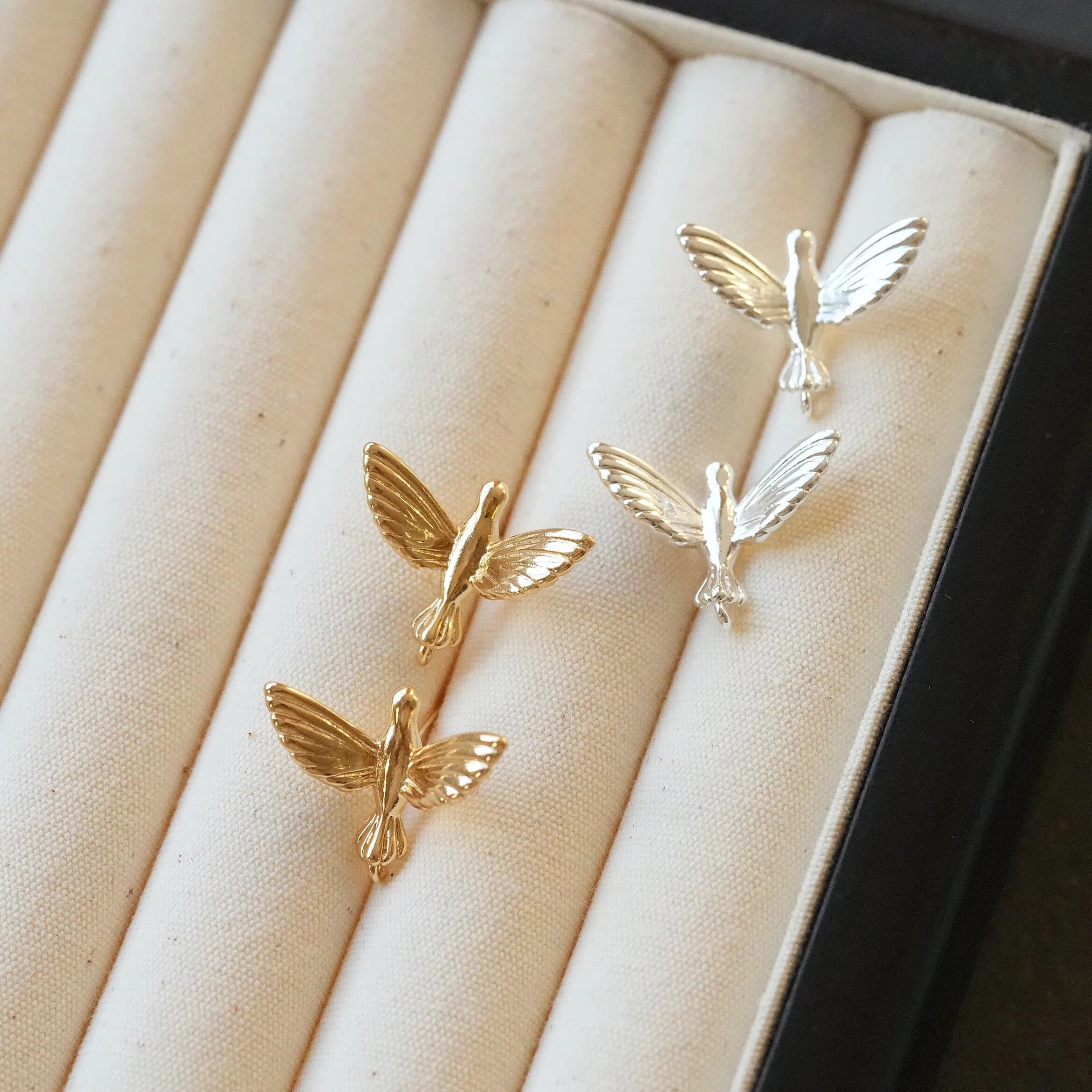 2Pair Brass Gold Plated Light Luxury Bird Earrings Stud Ear Clips Jewelry DIY Making Findings Supplies Handmade Accessories