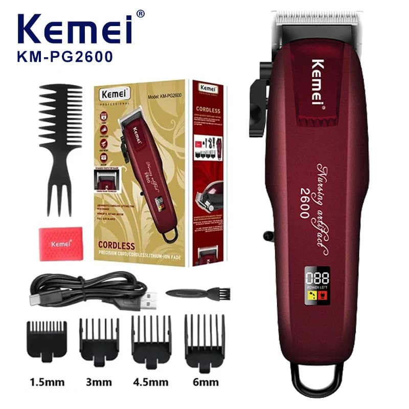 KEMEI KMPG2600 professional adjustable haircut for barber, electric haircut for man, beard cutting machine and rechargeable hair