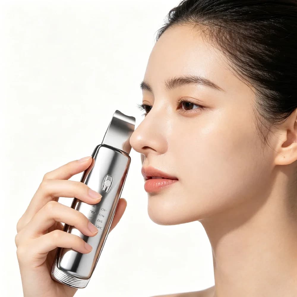 Ultrasonic Skin Scrubber Ance Pore Cleaner Peeling Blackhead Remover Deep Face Cleaning Ultrasonic Ion Facial Shovel Cleanser