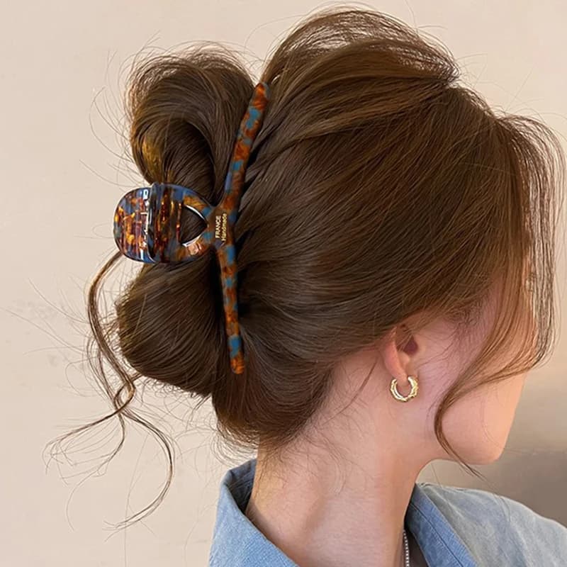 2026 Serie Coreana Fermagli per Capelli in Acetato da Donna, Clip a Squalo Grande di Alta Gamma per il Retro della Testa, Accessorio Multiplo per Capelli Voluminosi, Regalo