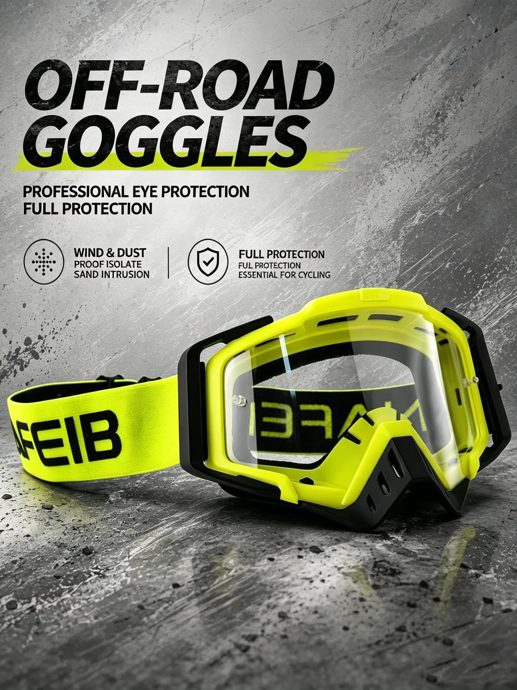 All-Terrain Off-Road Goggles, Unisex, Motorcycle Riding Glasses, Dust-Proof and Anti-Fog Ski and Bicycle Protective Goggles