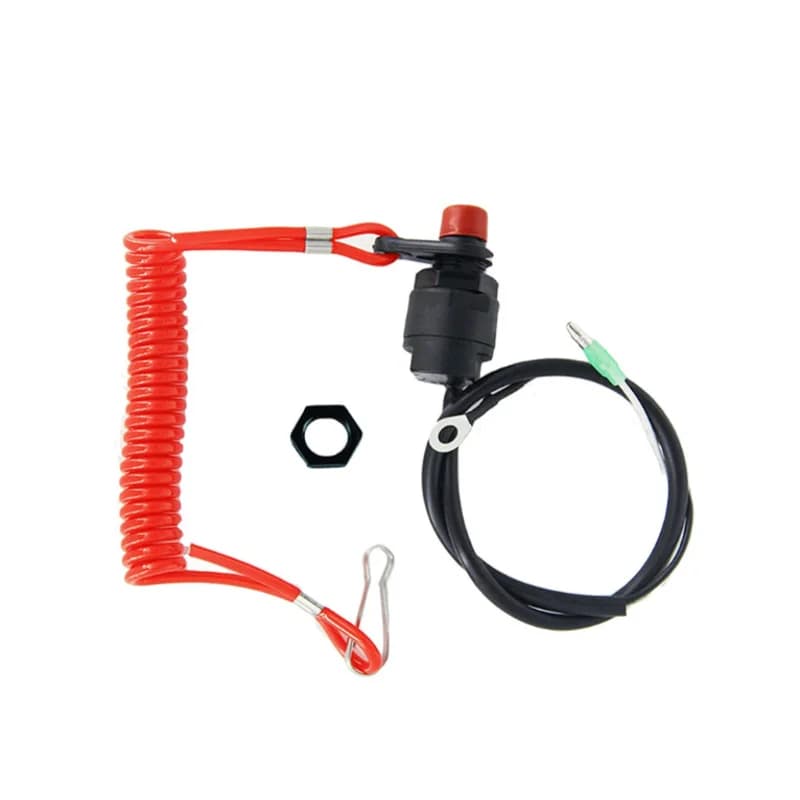 Interruttore di arresto della corda di arresto del motore fuoribordo ISURE MARINE con interruttore della linea di trazione rossa Interruttore di arresto di emergenza del motore fuoribordo impermeabile