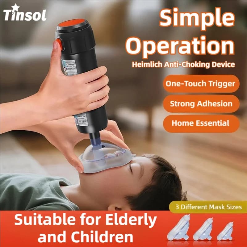 Dispositivo Anti-Soffocamento Heimlich TINSOL, Kit di Pronto Soccorso per Esterni, Maschera a Pressione Negativa, Dispositivo Portatile Anti-Soffocamento
