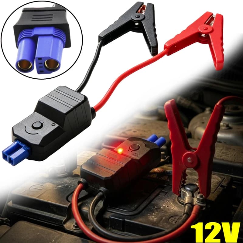 Morsetti a coccodrillo per avviamento auto e camion, cavi di emergenza 12V con connettore EC5, accessori auto