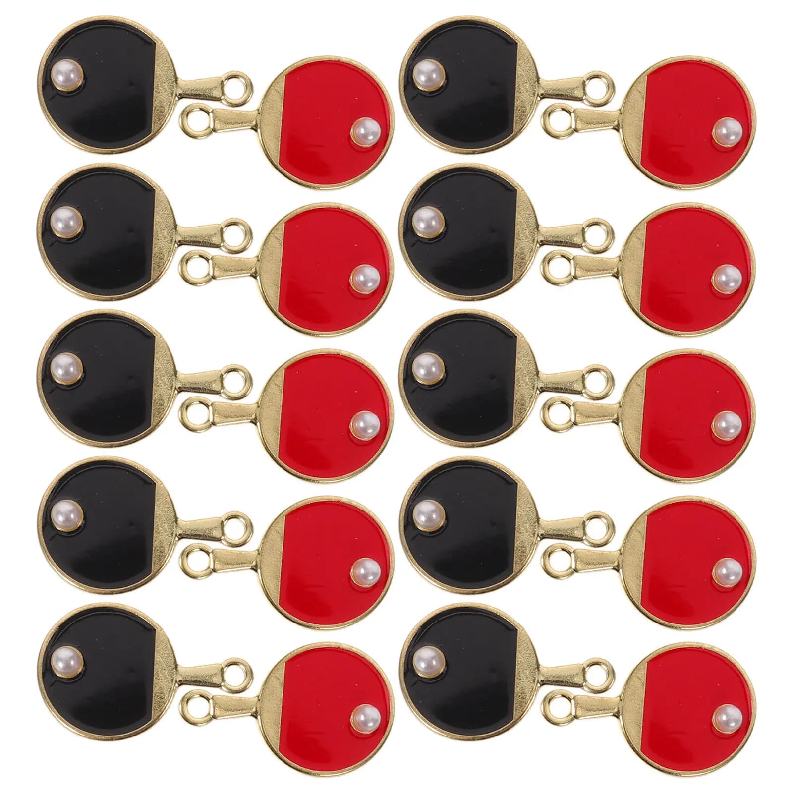 20Pcs Mini Ping Pong Racket Charms Table Tennis Necklace DIY Jewelry Accessory Sports Bracelet Earrings Keychain Pendant Craft