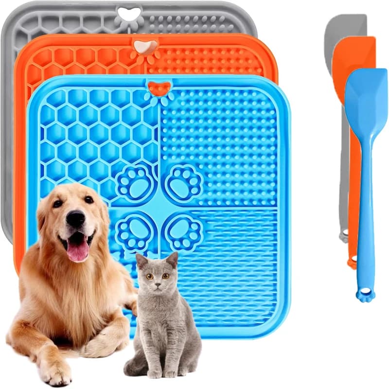 Tappetino Leccabile per Cani con Ventose, Tappetino per Alimenti per Animali e Ciotola Rallentata per Gatti, per Alleviare l'Ansia dei Cani e l'Arricchimento degli Animali Domestici