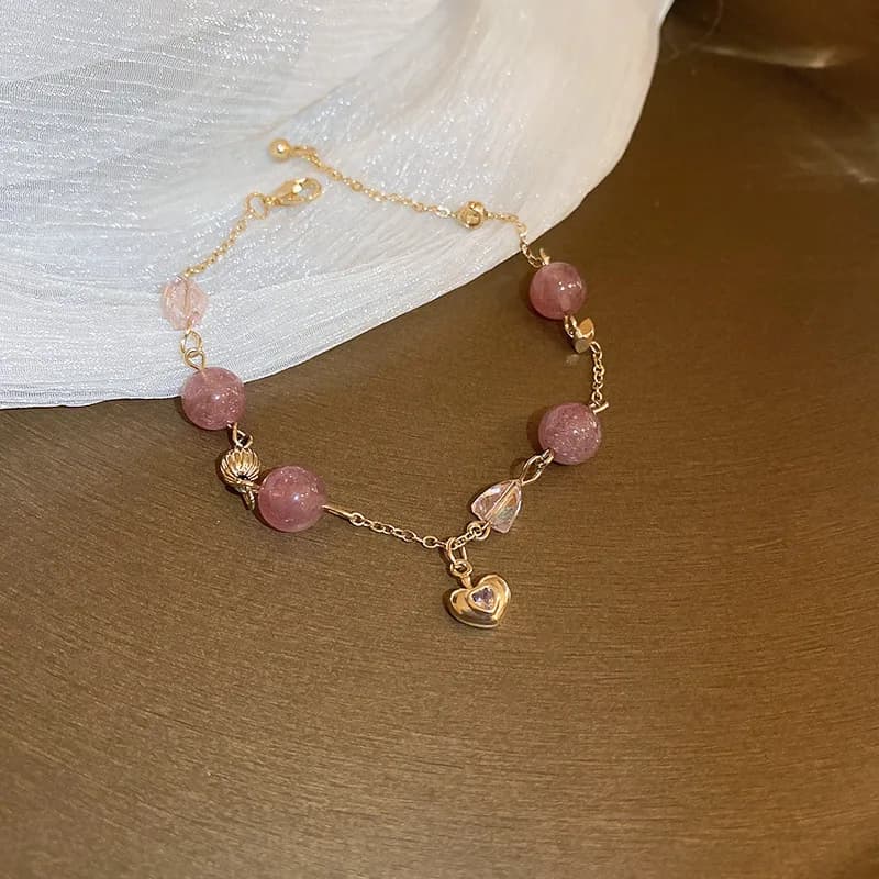 Nuovo braccialetto di cristallo con perline fatto a mano alla moda in stile cinese per migliori amici e coppie, braccialetto elegante con una nicchia e sensazione di fascia alta, gioielli all'ingrosso