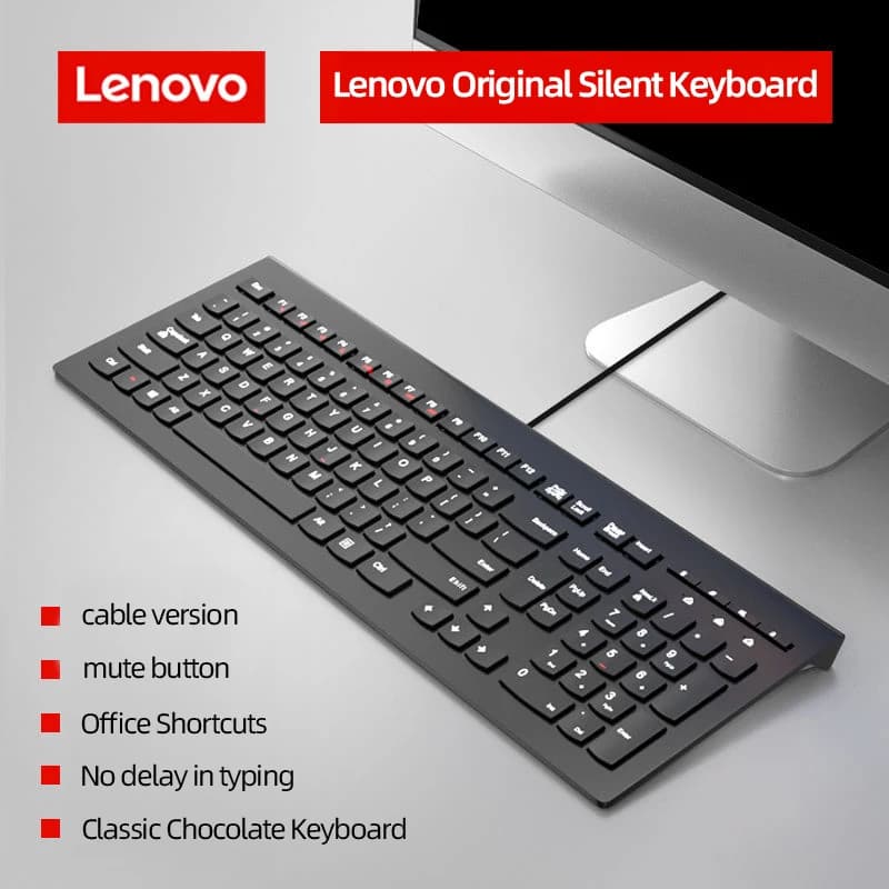 Tastiera Cablata Lenovo con Trackpoint Rosso, USB Plug & Play, Tasti a Forbice per Ufficio, Laptop e Desktop