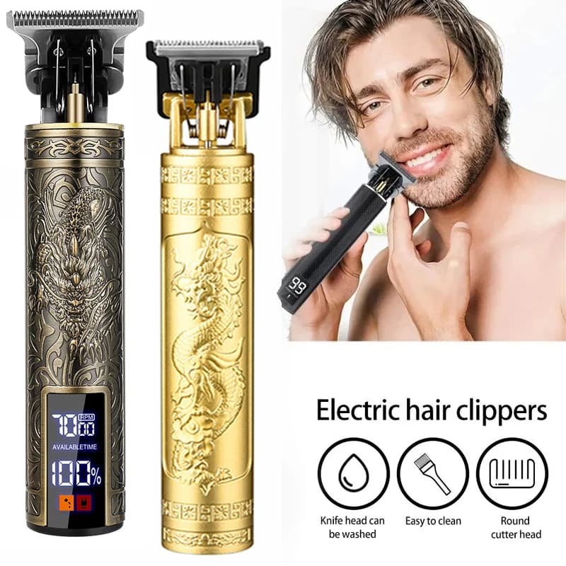 Electric Rechargeable Vintage T9 Man Satin Trimmer USB Pusher Hair Shaving Machine For Men Satin Hair Cutting Machine